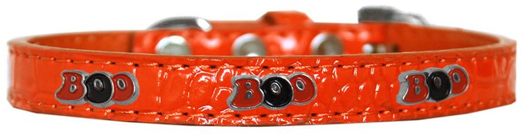 Boo Widget Croc Dog Collar Orange Size 10